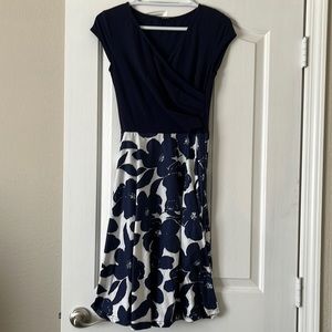 Semi Casual Blue Floral Dress